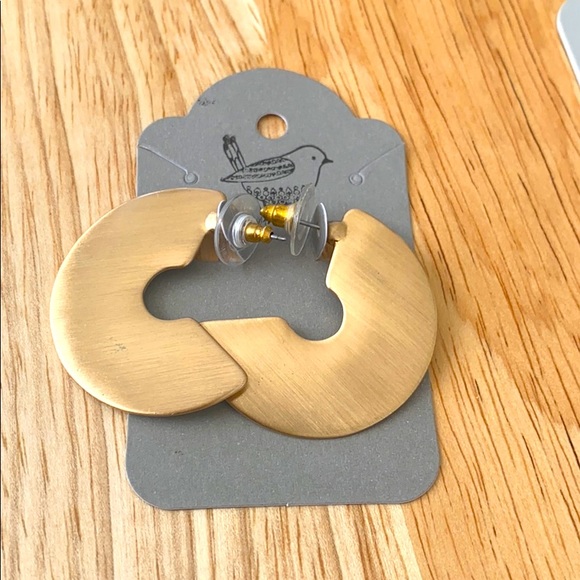 Copper retro thick hoop earrings - Picture 1 of 3